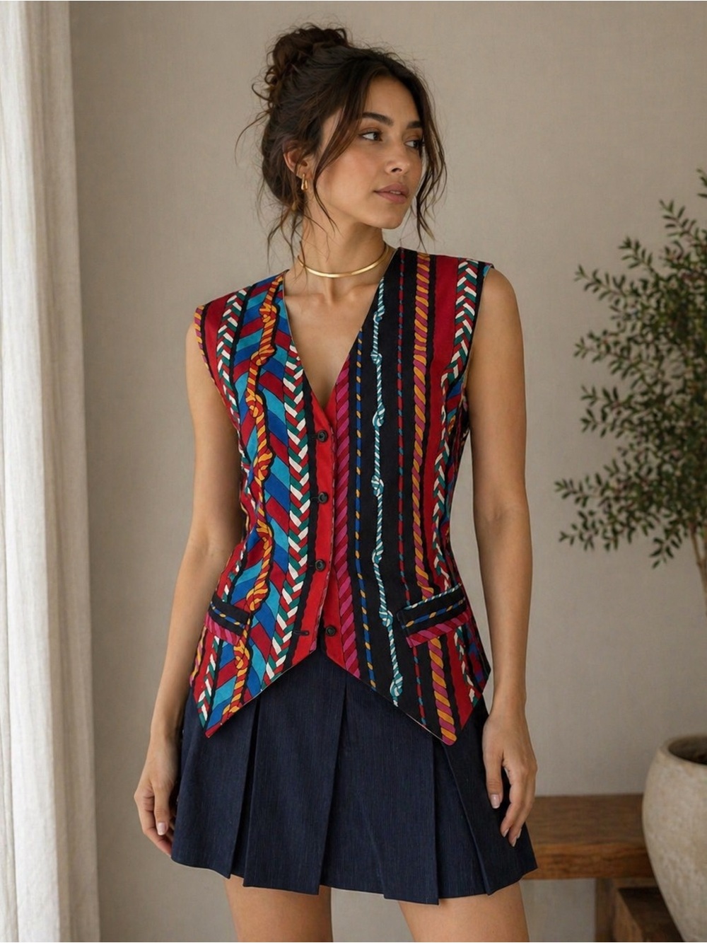 Vintage Colourful Ethnic Vest